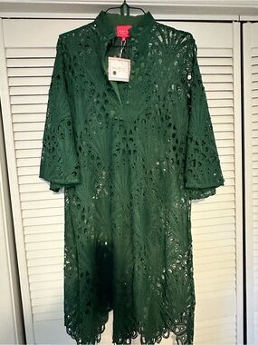 Marie by Victoria Dunn Emerald Green Lace Midi Dress
